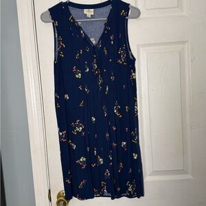 St. John's Bay Navy Floral V-Neck Dress